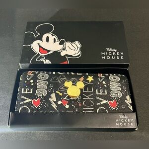 Disney Mickey Mouse Long Zip Around Graffiti Wallet